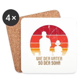 Angeln Angler Wie der Vater so der Sohn - Untersetzer (4er-Set) - Weiß - Vorne