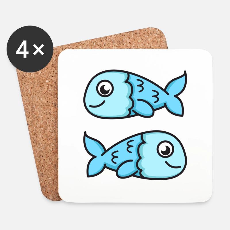 Sternzeichen Fische - Untersetzer (4er-Set) - Weiß