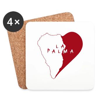 With the heart in La Palma. - Coasters (set of 4) - white - Front