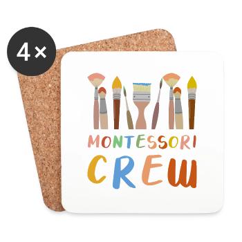 Montessori Lehrerin Erzieherin Geschenk - Untersetzer (4er-Set) - Weiß - Vorne