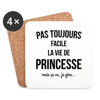 pas toujours facile - Dessous de verre (lot de 4) - blanc - Devant