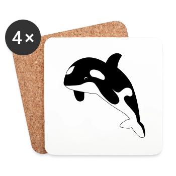 Orca / Killer Whale - Coasters (set of 4) - white - Front