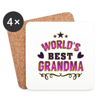 Best daddy grandpa grandma gift idea cool granny - Coasters (set of 4) - white - Front