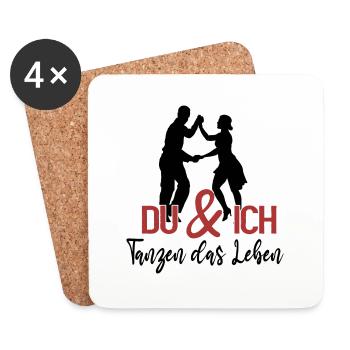 Du und ich tanzen das Leben - Untersetzer (4er-Set) - Weiß - Vorne