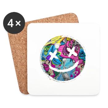 Graffiti style Splash hip hop colors painter color - Coasters (set of 4) - white - Front