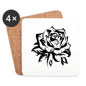 rose - Coasters (set of 4) - white - Front