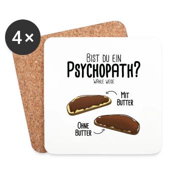 Schokocreme mit Butter oder ohne - Psychotest - Untersetzer (4er-Set) - Weiß - Vorne