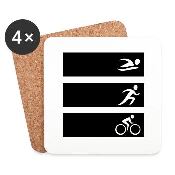 Triathlon Swim Bike Run - Coasters (set of 4) - white - Front