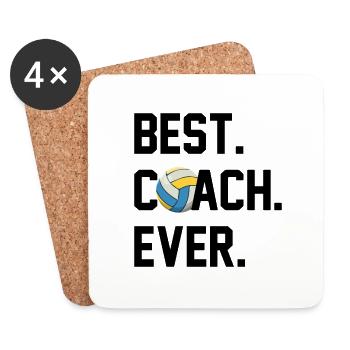 BEST COACH VOLLEYBALL - Coasters (set of 4) - white - Front