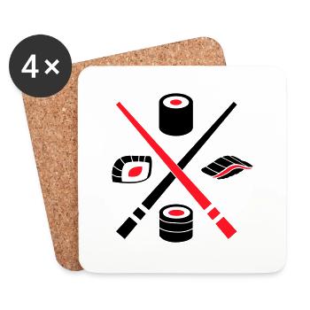 Sushi Logo - Coasters (set of 4) - white - Front