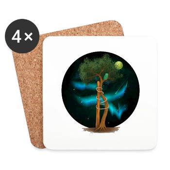 OT Tree in the Aurora Borealis (gOT it!) - Coasters (set of 4) - white - Front