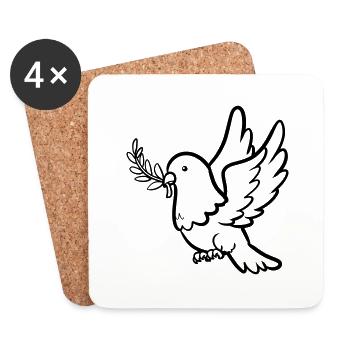 Dove of Peace - Coasters (set of 4) - white - Front