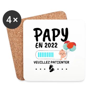 PAPY en 2022 Veuillez patienter - Dessous de verre (lot de 4) - blanc - Devant