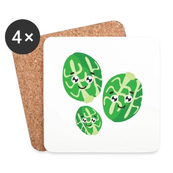 Brussels sprouts - Coasters (set of 4) - white - Front