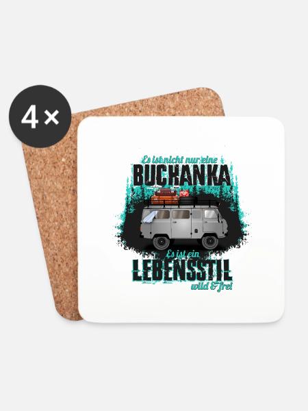 Buchanka Lebensstil - Untersetzer (4er-Set) - Weiß