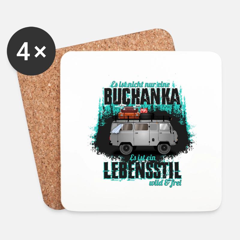Buchanka Lebensstil - Untersetzer (4er-Set) - Weiß