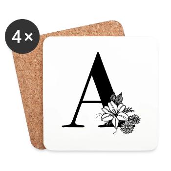 Buchstabe A - Untersetzer (4er-Set) - Weiß - Vorne
