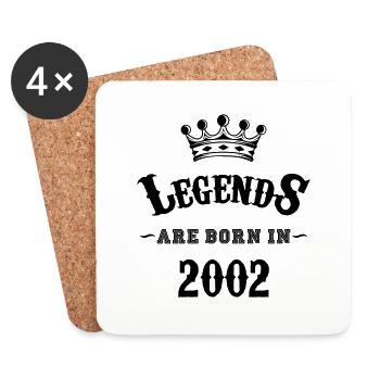 Legends are Born in 2002 - Coasters (set of 4) - white - Front