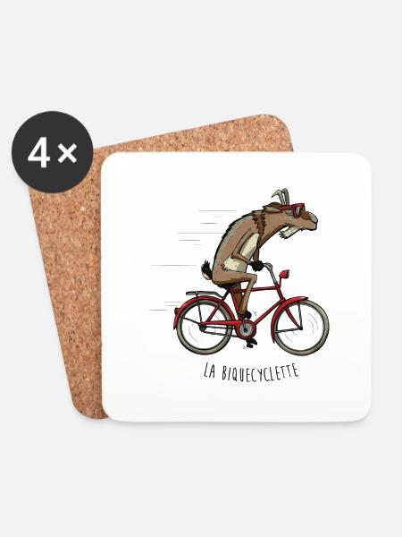 Biquecyclette - Untersetzer (4er-Set) - Weiß