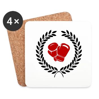 Boxe - Dessous de verre (lot de 4) - blanc - Devant