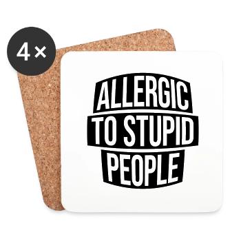 Lettrage des gens stupides - Dessous de verre (lot de 4) - blanc - Devant