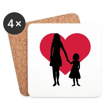 Child Girl Mama - Coasters (set of 4) - white - Front