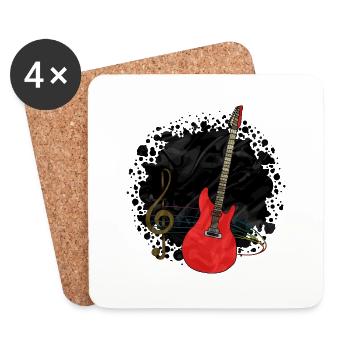 Gitarre - Untersetzer (4er-Set) - Weiß - Vorne