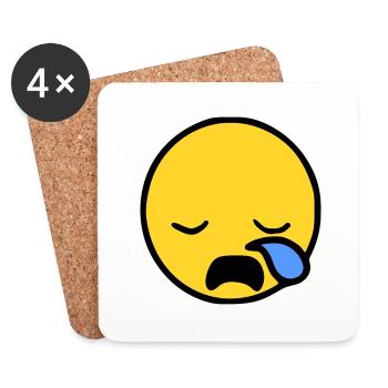 Emoji Sleepy Sketch Color - Coasters (set of 4) - white - Front