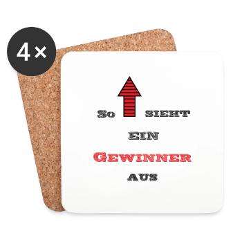 Gewinner - Untersetzer (4er-Set) - Weiß - Vorne