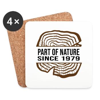 1979 birthday 43 years anniversary part of nature - Coasters (set of 4) - white - Front