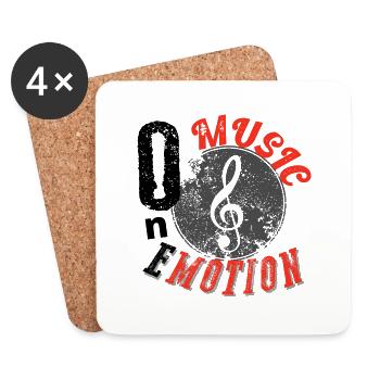 One music one emotion - Dessous de verre (lot de 4) - blanc - Devant