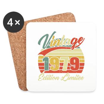 Cadeau D'anniversaire Vintage 1979 Édition Limitée - Dessous de verre (lot de 4) - blanc - Devant