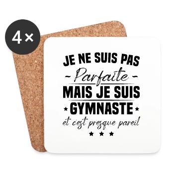Je ne suis pas parfaite mais je suis gymnaste - Dessous de verre (lot de 4) - blanc - Devant