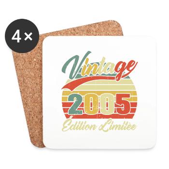 Vintage 2005 Limited Edition Geburtstagsgeschenk - Untersetzer (4er-Set) - Weiß - Vorne