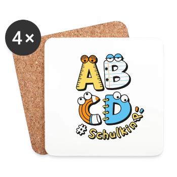 Schulkind Einschulung Schulanfang Schule - Untersetzer (4er-Set) - Weiß - Vorne