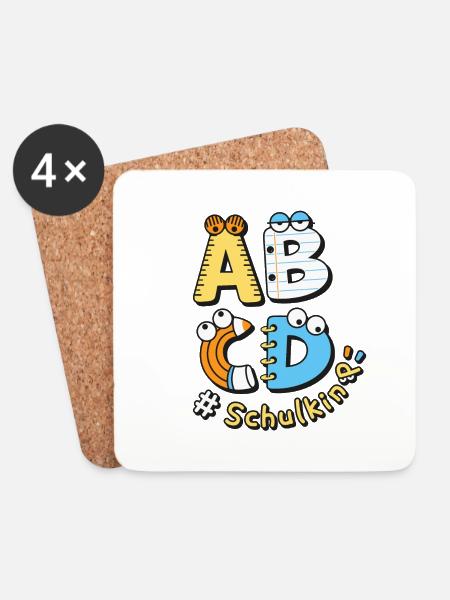 Schulkind Einschulung Schulanfang Schule - Untersetzer (4er-Set) - Weiß