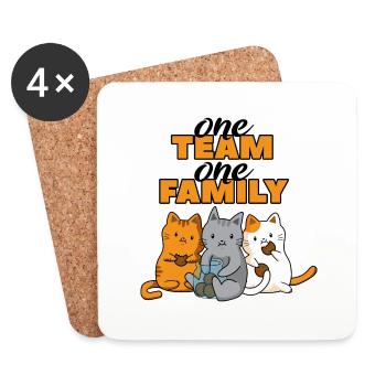 équipe famille chat biscuits cuisson collègues de travail - Dessous de verre (lot de 4) - blanc - Devant