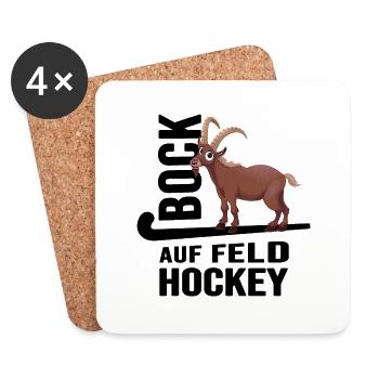 feldhockey hockey fieldhockey "bock auf hockey" - Untersetzer (4er-Set) - Weiß - Vorne