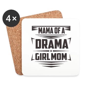 Mama of drama girl mom - Untersetzer (4er-Set) - Weiß - Vorne