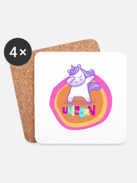 unicorn - Untersetzer (4er-Set) - Weiß