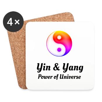 Yin Yang - the power of the universe - Coasters (set of 4) - white - Front