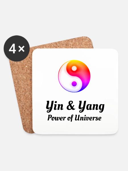 Yin Yang - die Kraft des Universums - Untersetzer (4er-Set) - Weiß