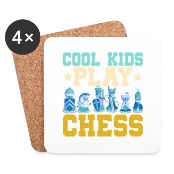 Cool Kids Play Chess Chess Player Chess Board - Untersetzer (4er-Set) - Weiß - Vorne