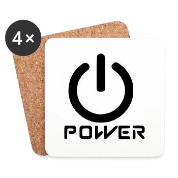 Power - Dessous de verre (lot de 4) - blanc - Devant
