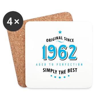 Original seit 1962 Geburtstag simply the best Star - Untersetzer (4er-Set) - Weiß - Vorne