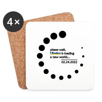 Print Loading english black - Coasters (set of 4) - white - Front