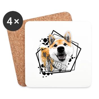 Shiba inu - Untersetzer (4er-Set) - Weiß - Vorne