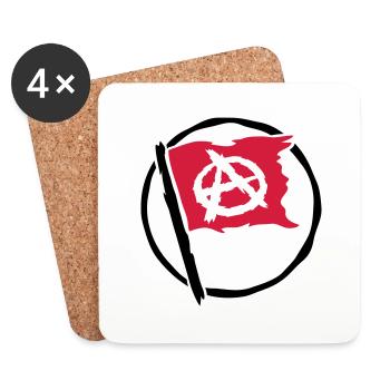 Design anarchy flag symbol - Coasters (set of 4) - white - Front