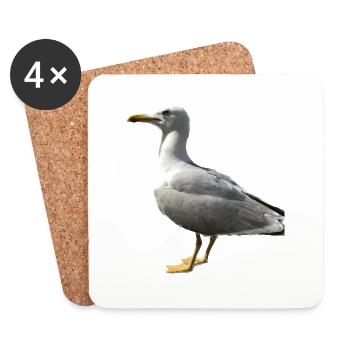 Seagull Bird Gift Idea - Coasters (set of 4) - white - Front