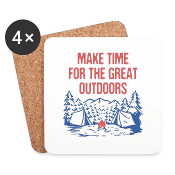 Make Time for Outdoors Camping Hiking Camper - Untersetzer (4er-Set) - Weiß - Vorne